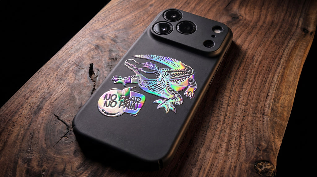 3D Wild Beasts - Crocodile with No Fear Phone Case - Raised Art Design ( A04 )