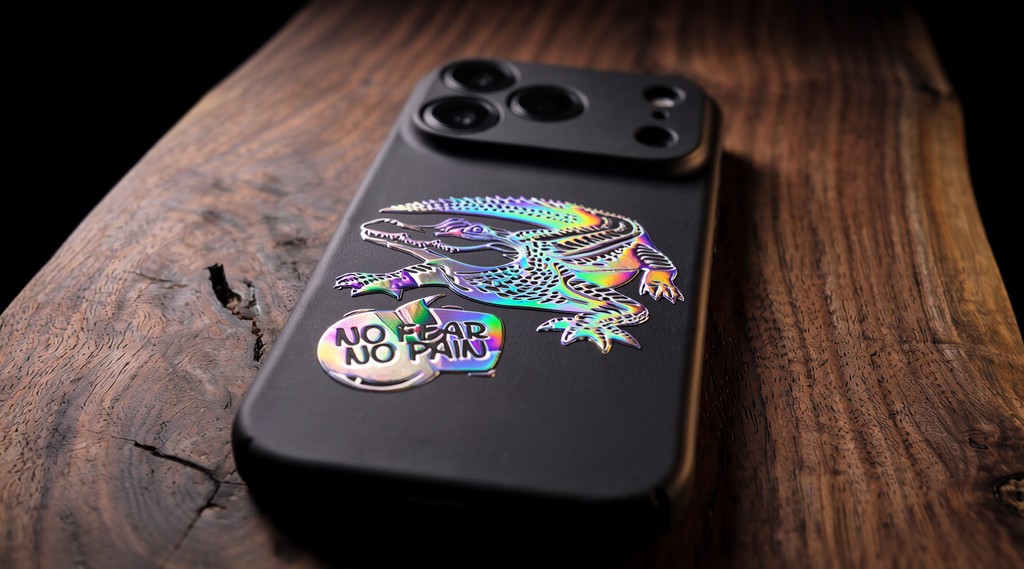 3D Wild Beasts - Crocodile with No Fear Phone Case - Raised Art Design ( A04 )