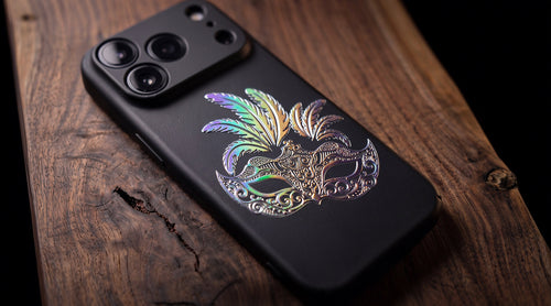 3D Carnival of Venice - Regal Noir Mask - Phone Case - Raised Art Design ( CV05 )