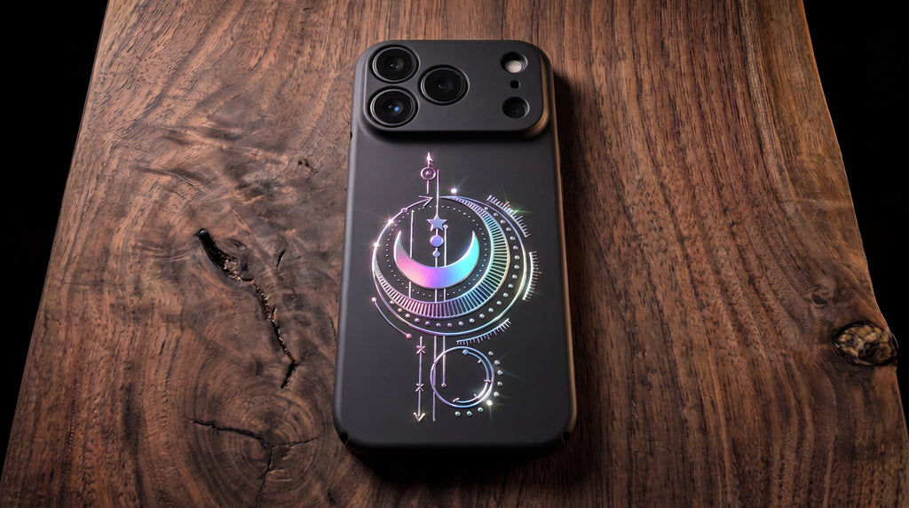3D Mystical Symbols- Prismatic Moon - Phone Case - Raised Art Design ( MP01 )