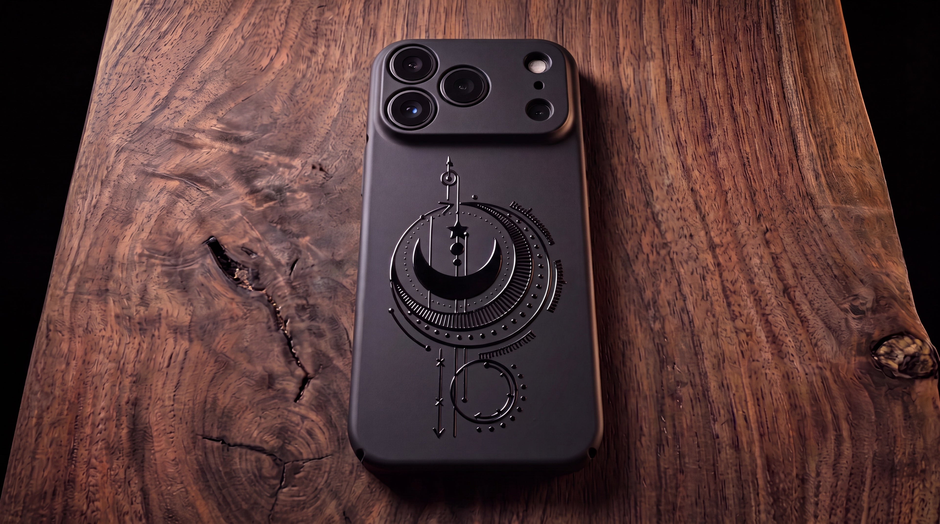 3D Mystical Symbols- Prismatic Moon - Phone Case - Raised Art Design ( MP01 )