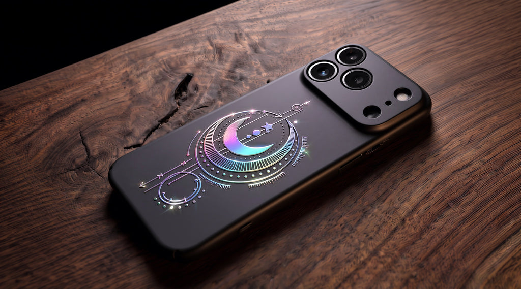 3D Mystical Symbols- Prismatic Moon - Phone Case - Raised Art Design ( MP01 )