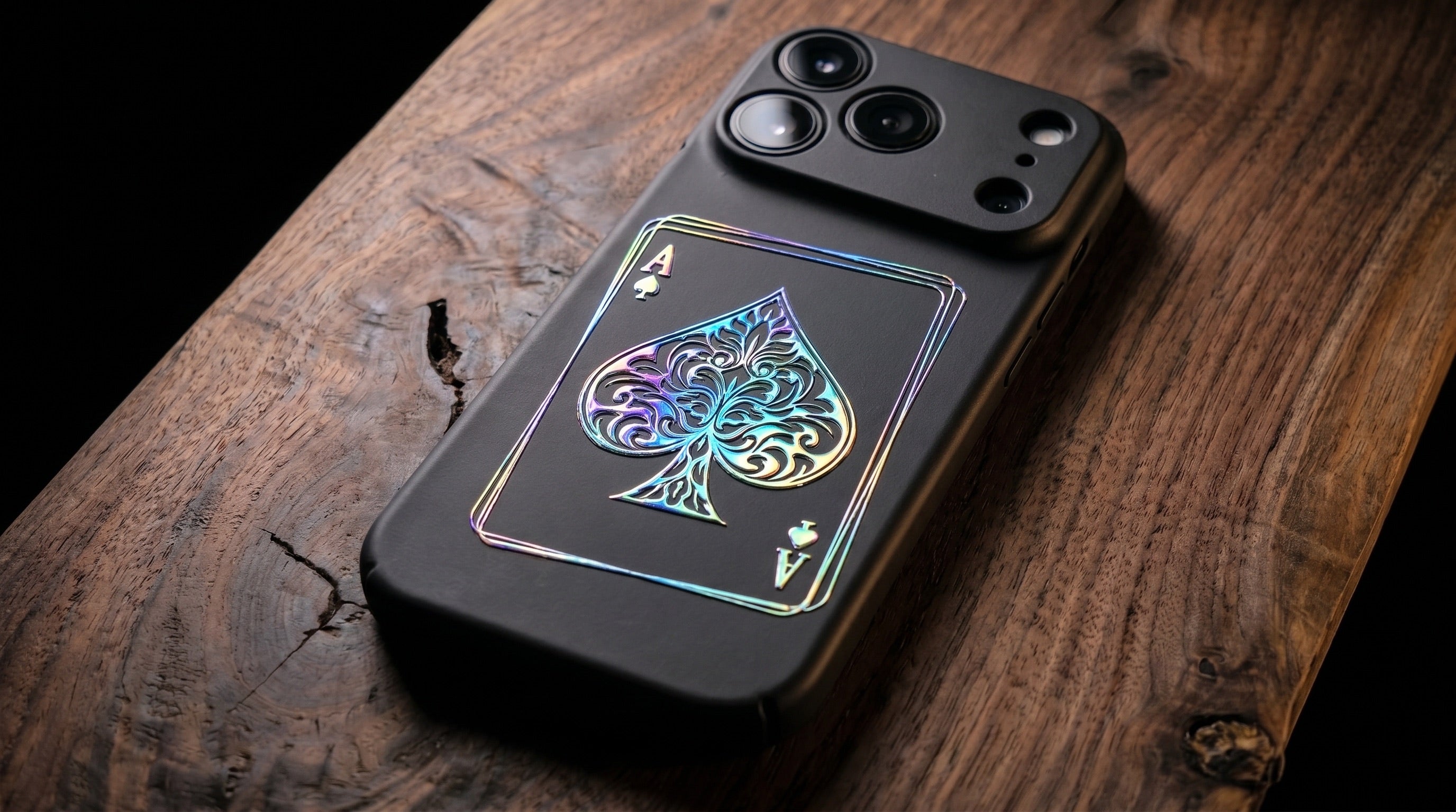 3D Poker card- Ace of Spades - Phone Case - Raised Art Design ( PC01 )