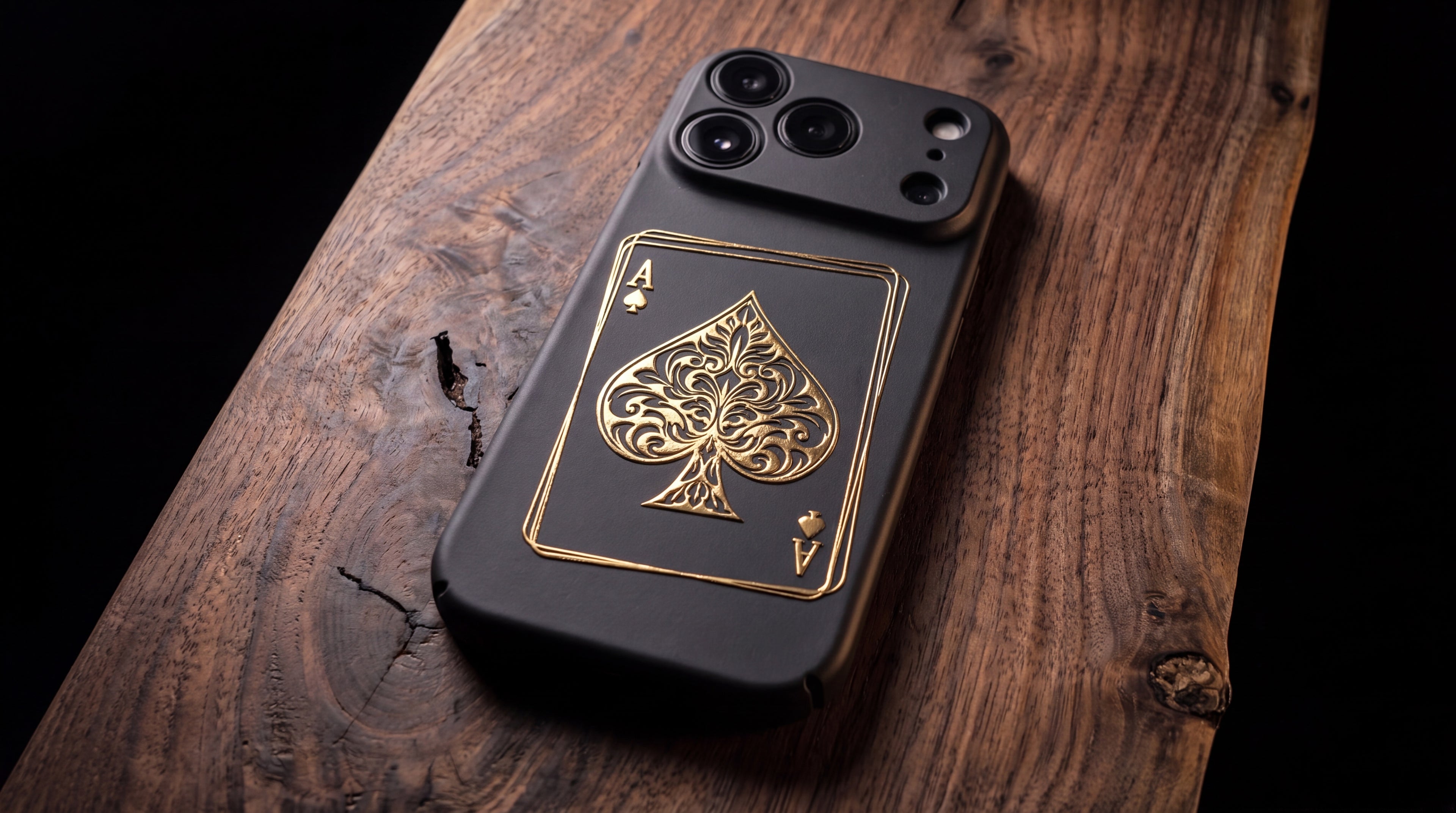 3D Poker card- Ace of Spades - Phone Case - Raised Art Design ( PC01 )