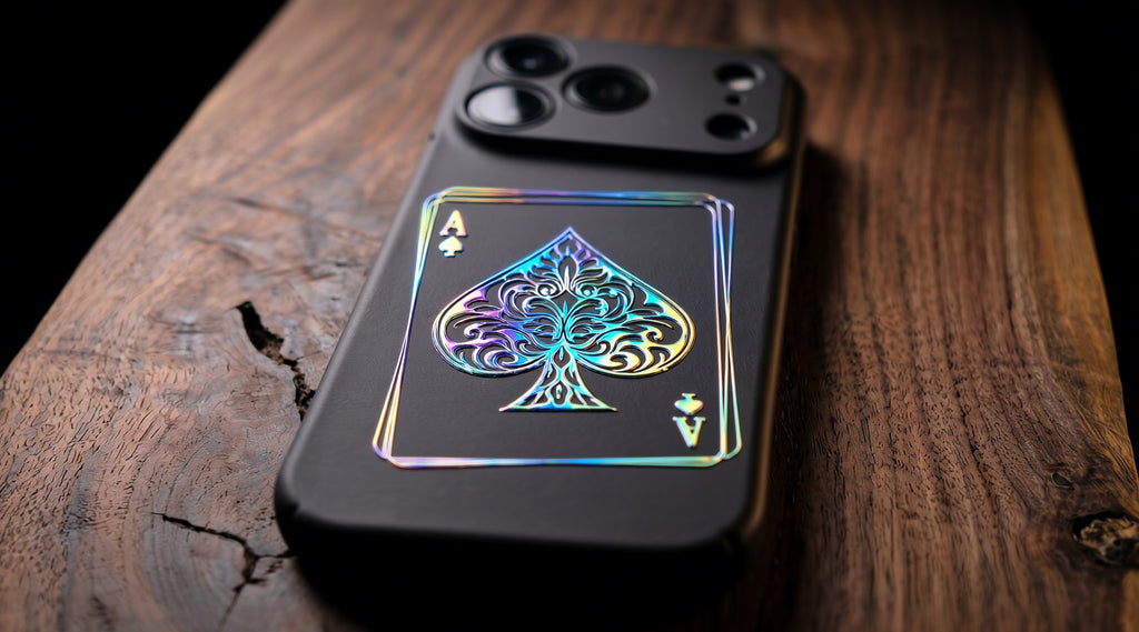 3D Poker card- Ace of Spades - Phone Case - Raised Art Design ( PC01 )