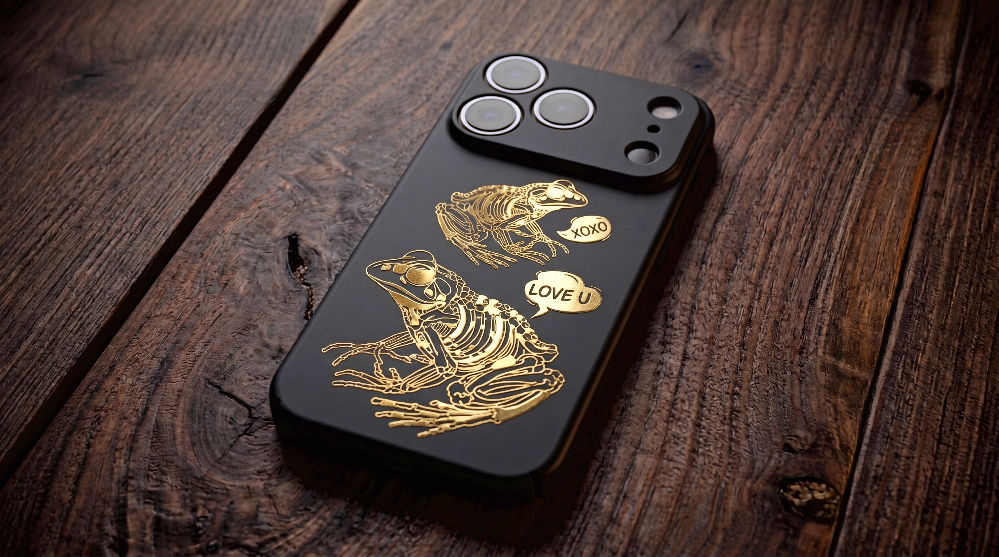 3D Two Frogs Phone Case - Raised Art Design ( A01 )