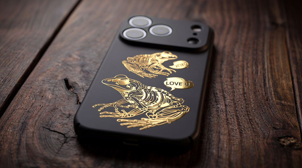 3D Two Frogs Phone Case - Raised Art Design ( A01 )