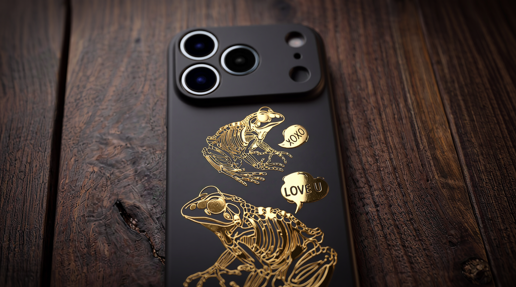 3D Two Frogs Phone Case - Raised Art Design ( A01 )