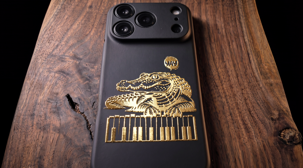 3D Wild Beasts - Frog playing piano Phone Case - Raised Art Design ( A05 )
