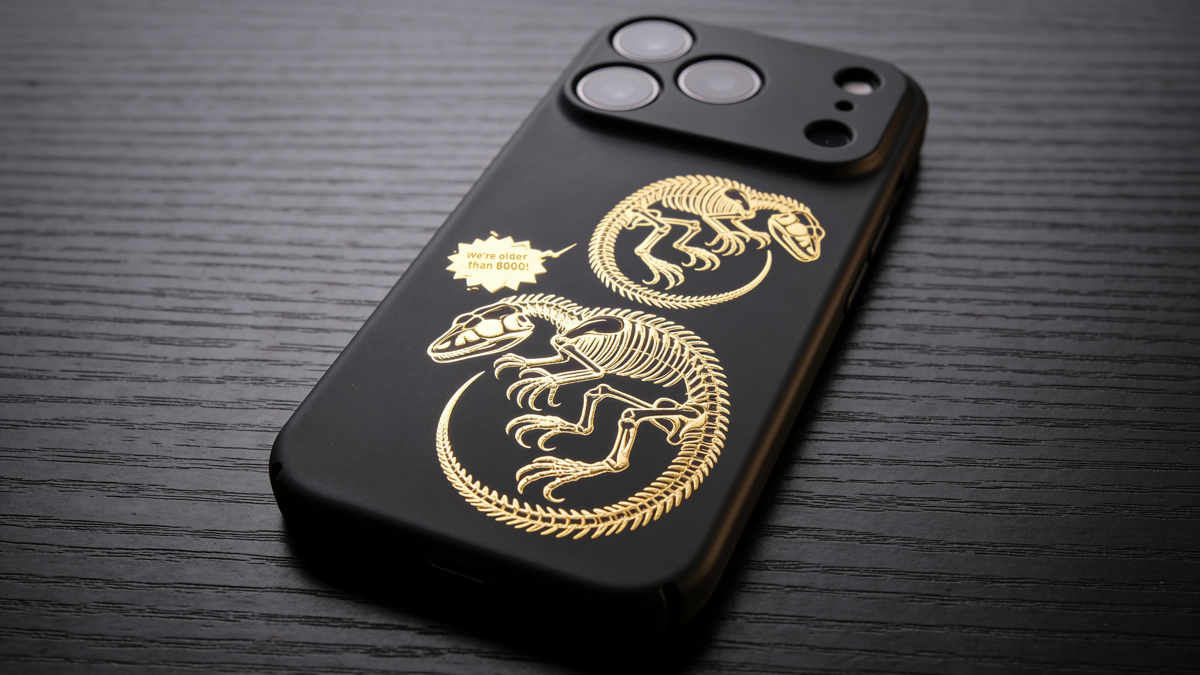 3D Wild Beasts - Two dinosaur skeletons Phone Case - Raised Art Design ( A08 )