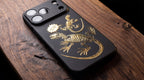 3D Wild Beasts - Two dinosaur skeletons V2 Phone Case - Raised Art Design ( A09 )