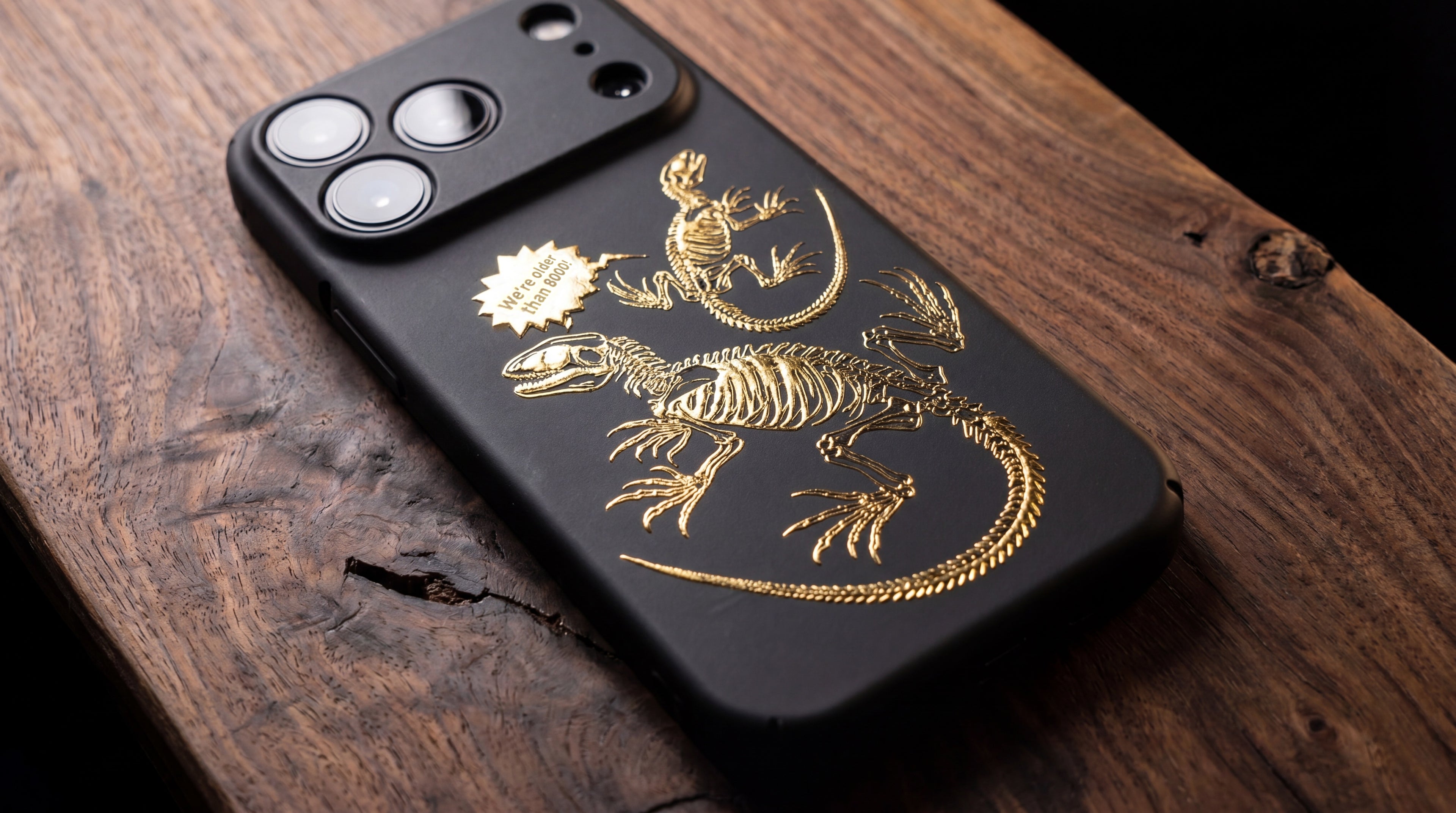 3D Wild Beasts - Two dinosaur skeletons V2 Phone Case - Raised Art Design ( A09 )