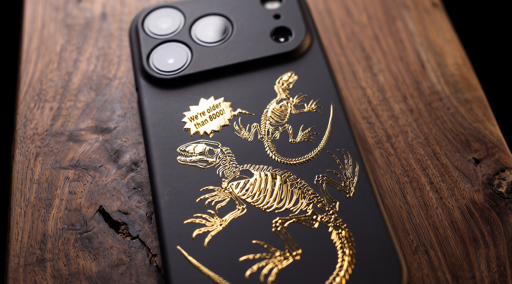 3D Wild Beasts - Two dinosaur skeletons V2 Phone Case - Raised Art Design ( A09 )